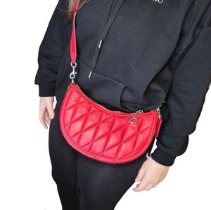 Coach Mira Red Quilted Leather Shoulder Bag NEW